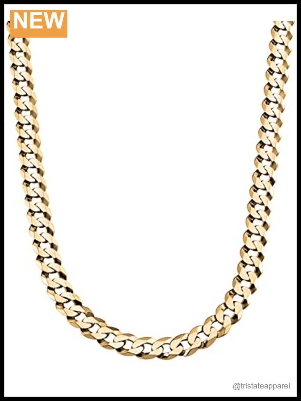 14K Gold Plated 925 Sterling Silver Curb Chain Necklace 6.5mm